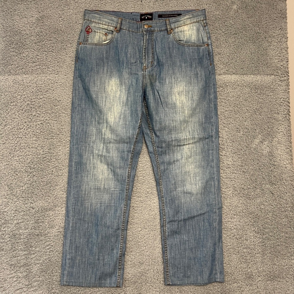 Jack of Spades The Maverick Jeans Mens 40 Light Blue Good Relaxed Fit #JS5P16LV